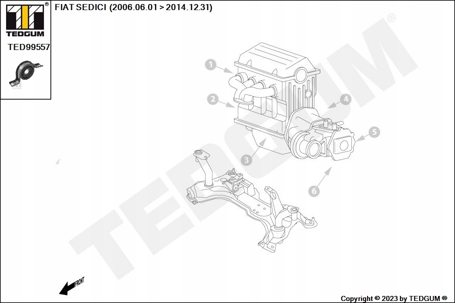 фото №10, Опора вала fiat sedici 1,9d 06-11 с подшипник