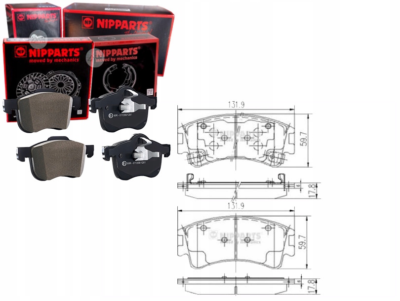 фото №1, Nipparts тормозные колодки тормозные mazda 6 gg 1.8 nippart