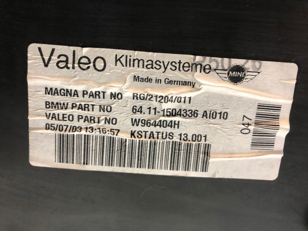 фото №8, Mini cooper r50 обігрівач 1.6