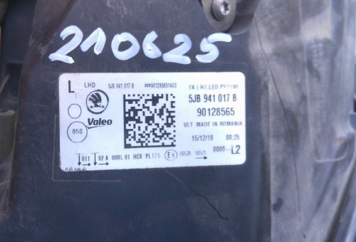 фото №10, Skoda rapid 5j led lift 16- ліва передня лампа оригінал 5jb941017b