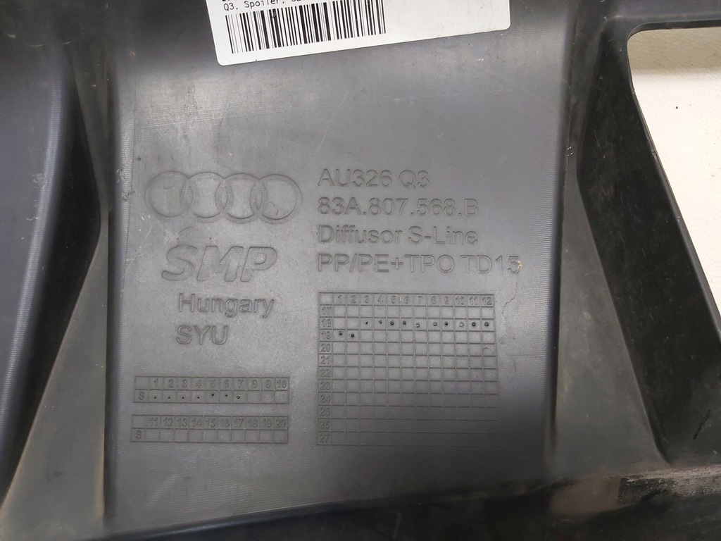 фото №7, Спойлер накладка диффузор задняя audi q3 s-line 83a 83a807568b