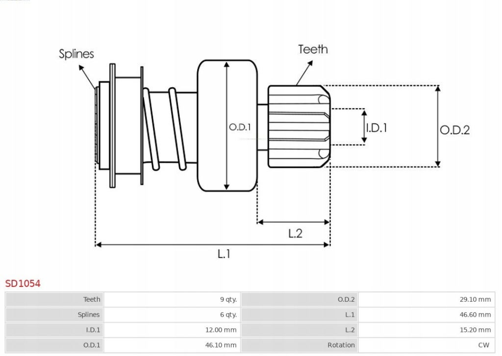 Bendix стартер as-pl sd1054 Доставка
