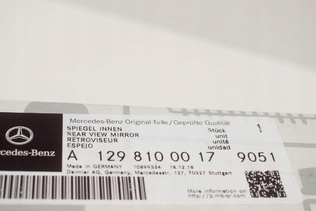 фото №8, Mercedes-benz sl r129 зеркало заднего вида внутреннее nowe оригинальные a129810