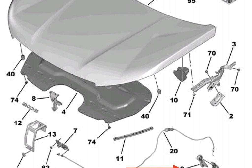 фото №7, Peugeot 2008 механічна контроль капот nowa оригінальна 98259999zd