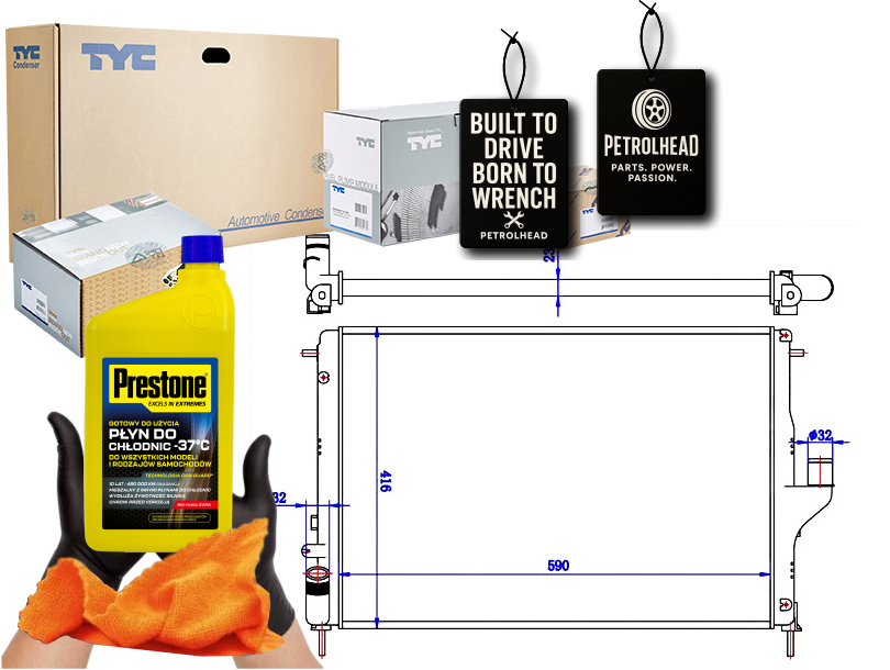 фото №1, Радиатор renault logan 1.5dci 08- tyc #petrolhead pro+ kit5