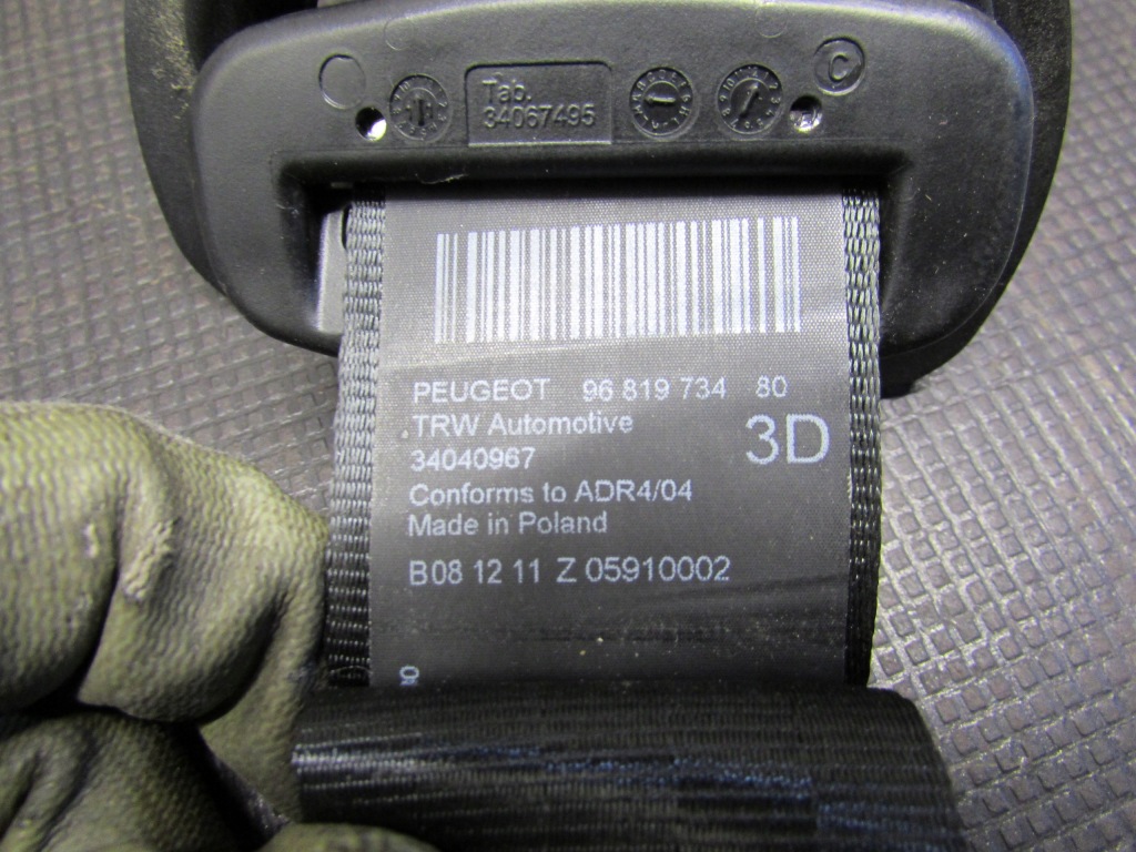 фото №6, Pas безпеки правий задня 2rząd 96819734 peugeot 5008 i 09-13r
