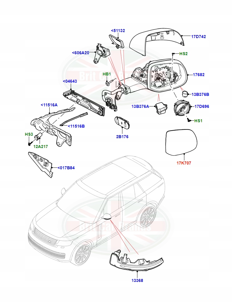 фото №3, Вкладыш стекло зеркало правое land rover range rover l460 sport l461 lr152979