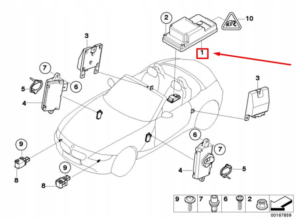 Модуль керуючий подушка повітряна bmw z4 roadster e85 6965146 65776965146 Зі Шроту