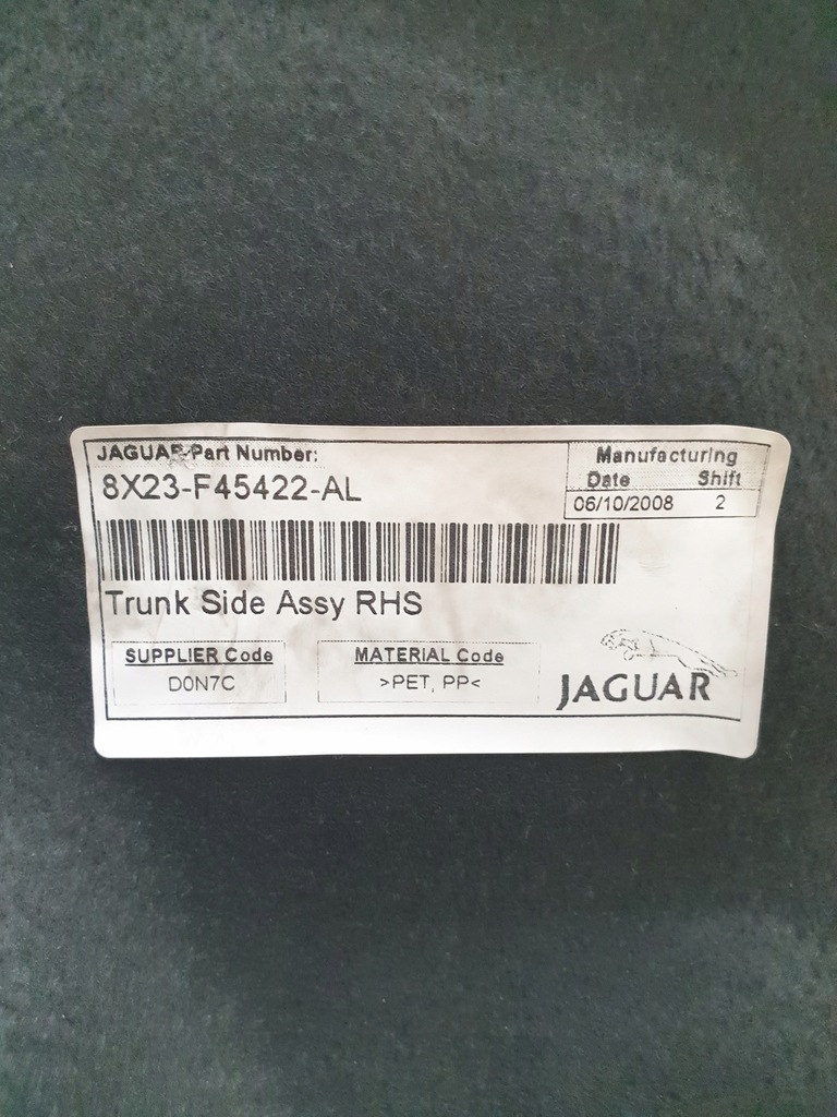 фото №7, Обшивка багажника правый задняя jaguar xf