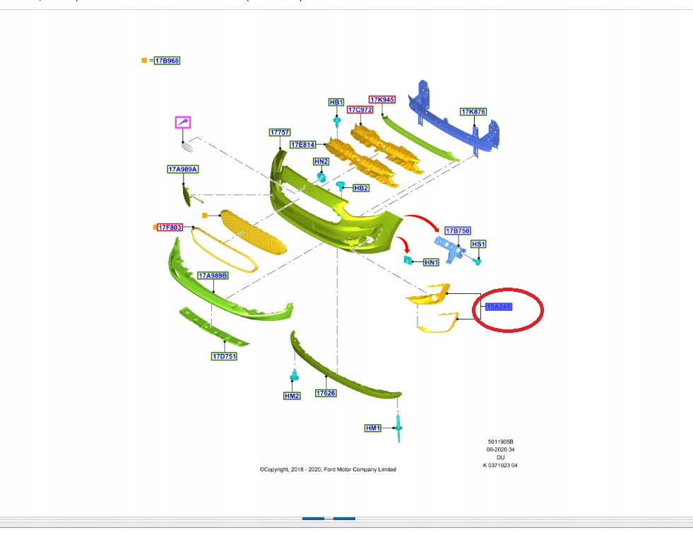 фото №7, Решётка правая противотуманной фары ford ka 18- 2259762
