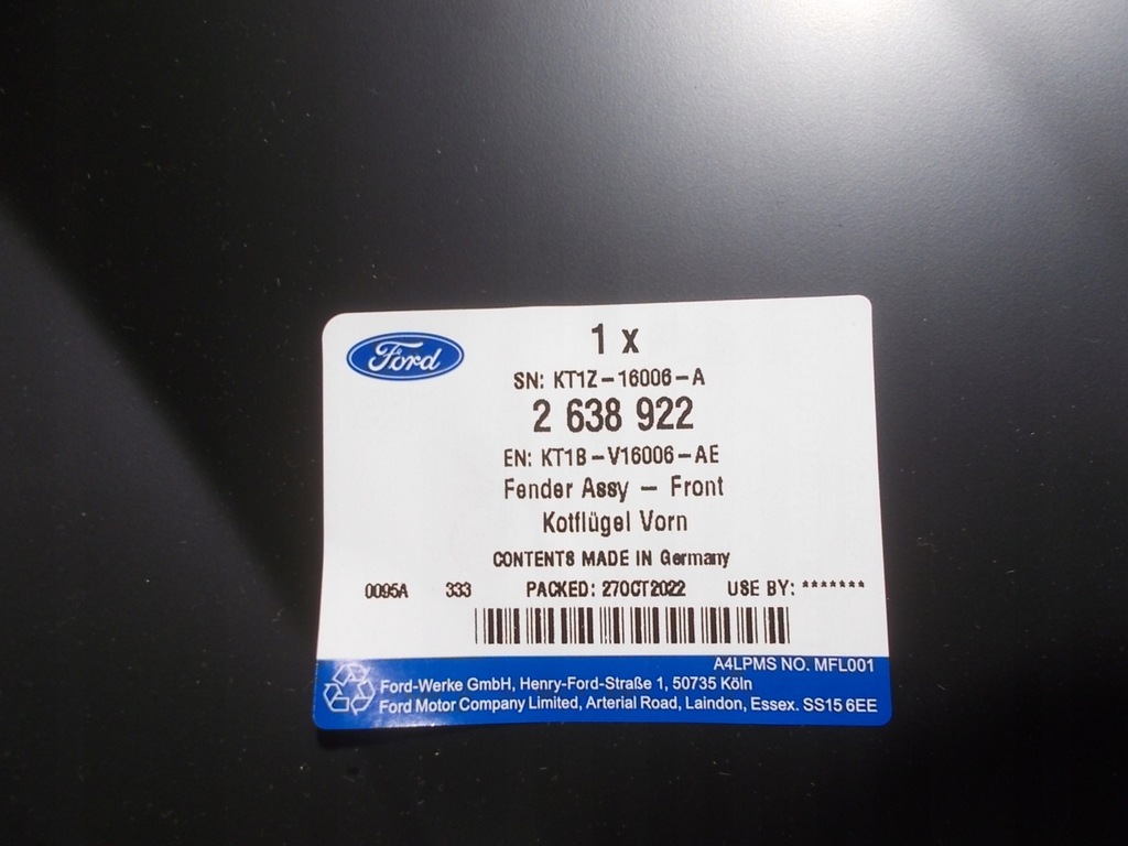 фото №11, Крила перед ford transit tourneo connect mk2 ii 12-22 оригінал новий лівий