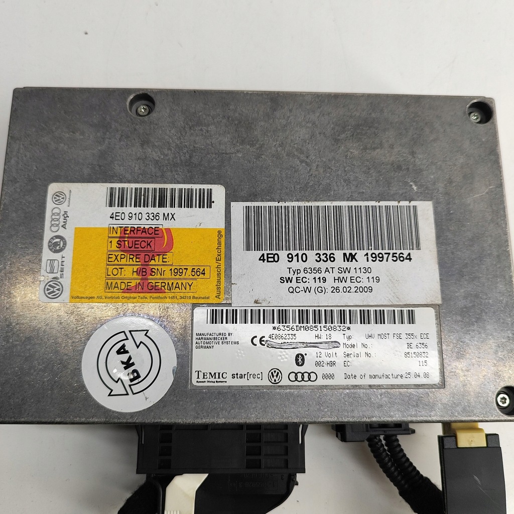 фото №6, Audi a8 s8 d3 4e 2006 модуль / блок управления bluetooth