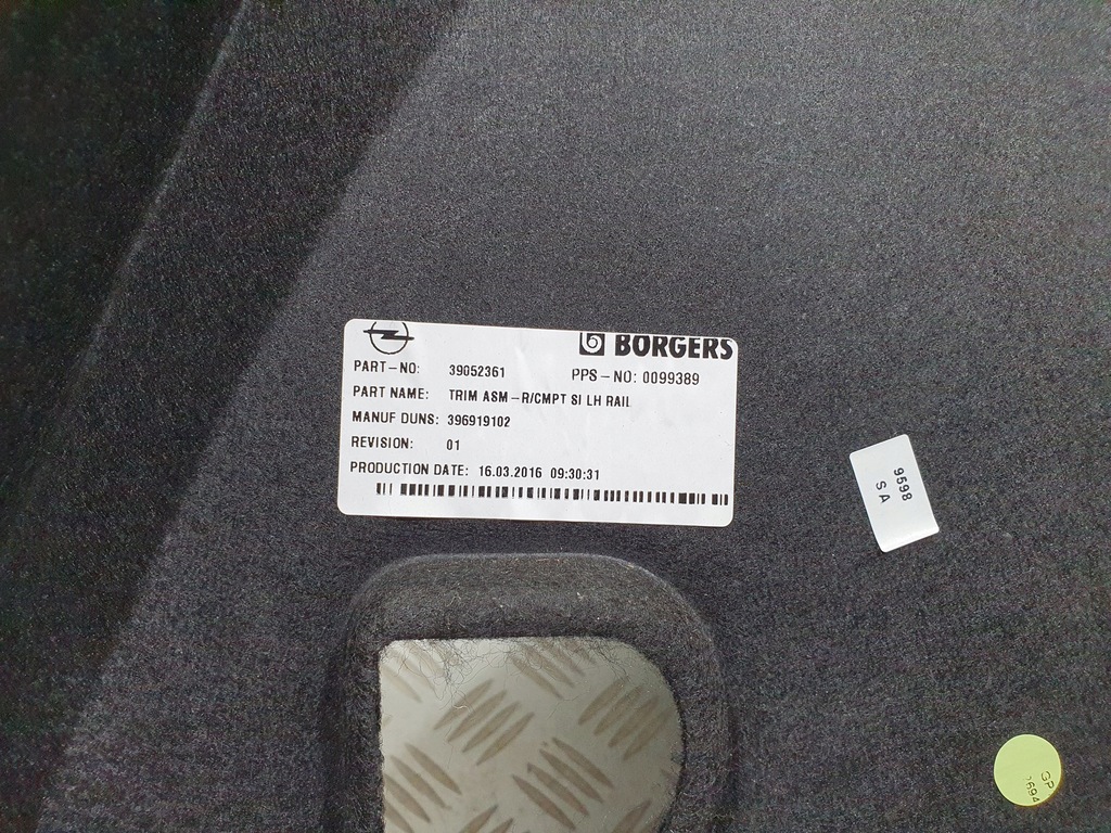 фото №5, Обшивка лівий оббивка багажника astra k kombi