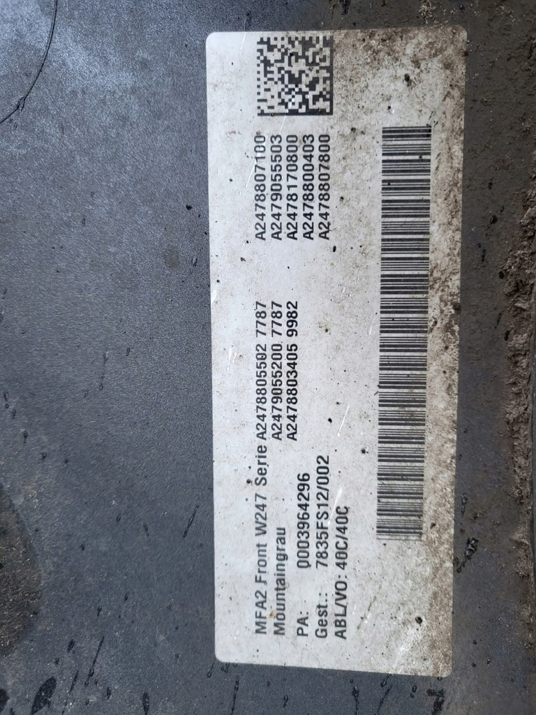 фото №9, Mercedes b klasa 247 бампер передний оригинальный