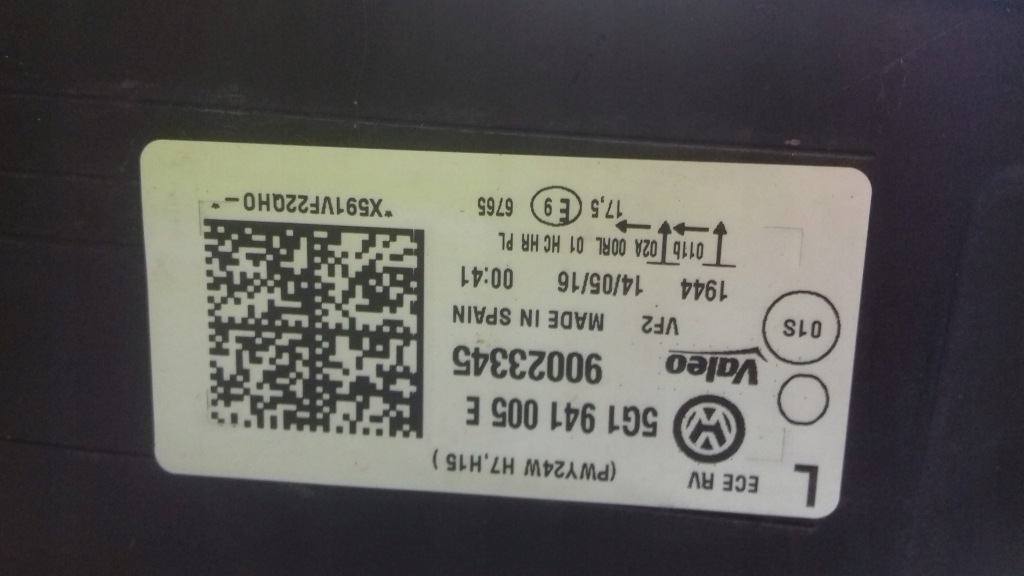 фото №7, Vw golf vii,7 5g1 лампа левая valeo europa