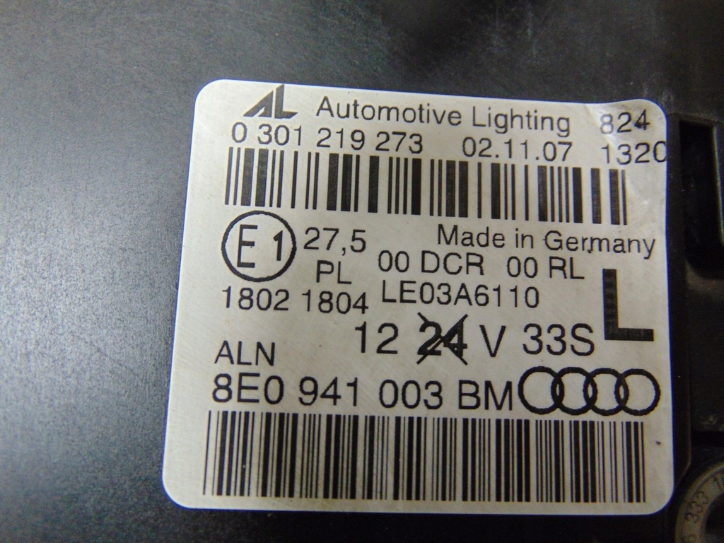 фото №15, Лампа левая перед bi ксенон audi a4 b7 8e0941003bm europa