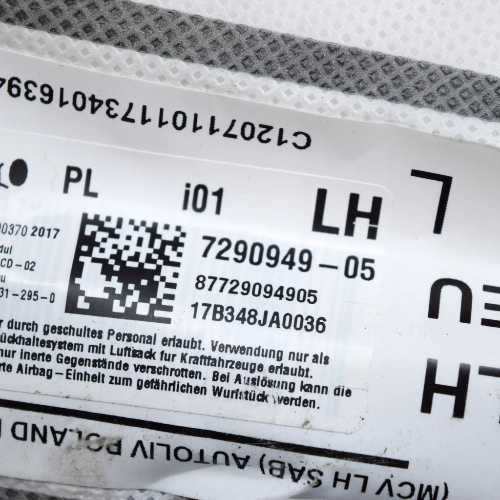 фото №6, Bmw i3 2018 перед сторона ліва подушка повітряна подушка безпеки сидіння