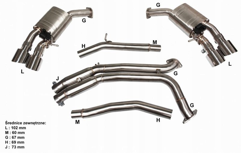 фото №14, Активный система выпускной катбэк audi s4 b9 3.0t
