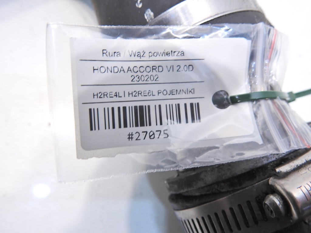 фото №7, Wąż труба інтеркулер honda accord vi 2.0 d