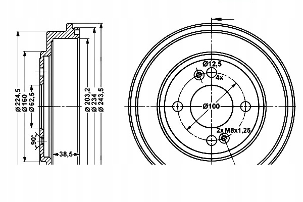 фото №1, Ate тормозные барабаны тормозные hyundai getz 1.3 tb