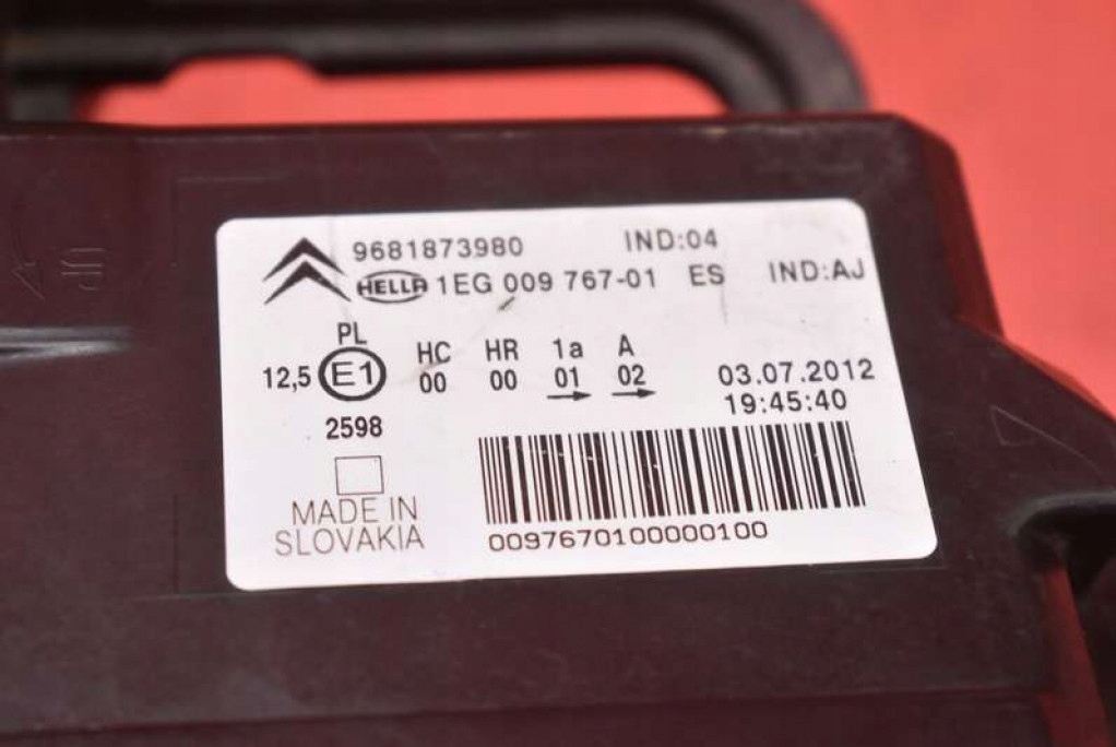 фото №11, Фара левый лампа перед eu 9681873980 citroen c3 picasso lift 12-16