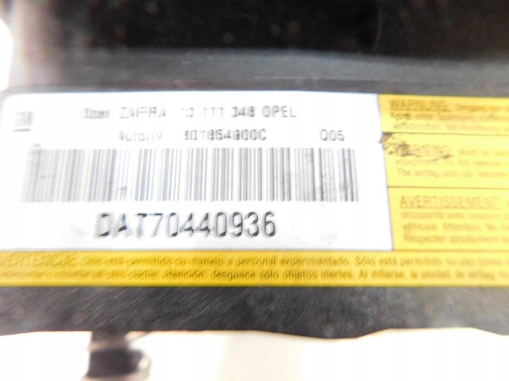 фото №6, Opel zafira b 1.9cdti 08r подушка воздушная водителя подушка безопасности 13111348