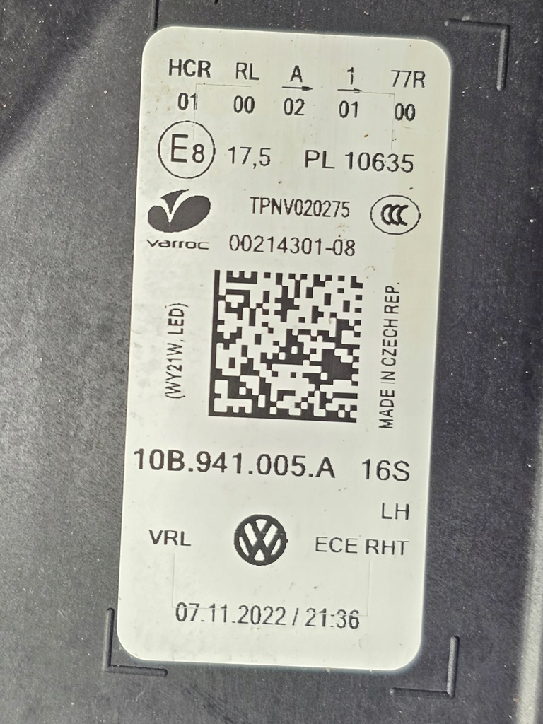 фото №15, Лампа vw volkswagen id.3 id3 10a full led левый перед europa orginał левая