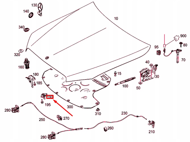 Mercedes-benz e w213 замок капот двигуна частина верхній a213880006064 Зі Шроту