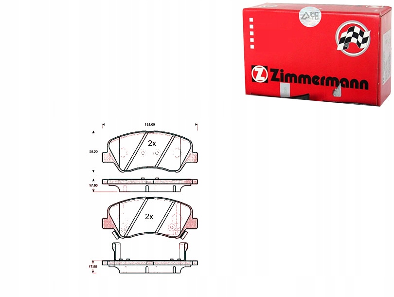 фото №1, Тормозные колодки тормозные kia rio iii 11- перед zimmermann