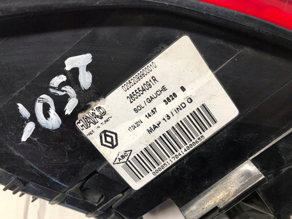 фото №8, Лампа задняя левая 265554091r renault clio iv