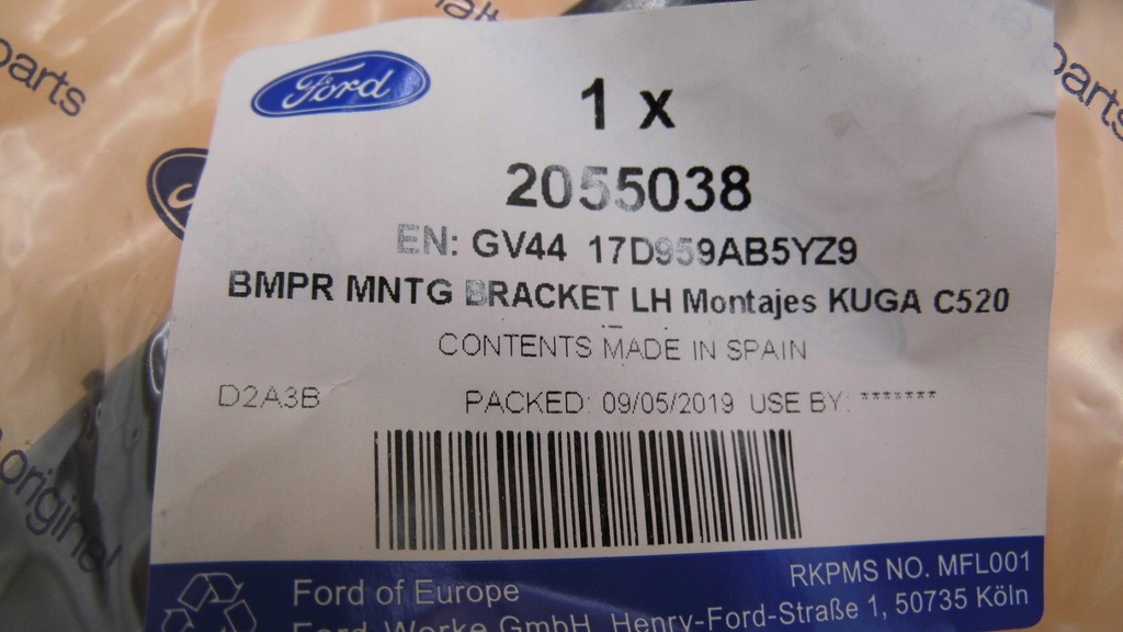фото №9, Направляющая бампера левый перед kuga mk2 escape 16 _ 2055038 _ gv44-17d959-ab5yz9