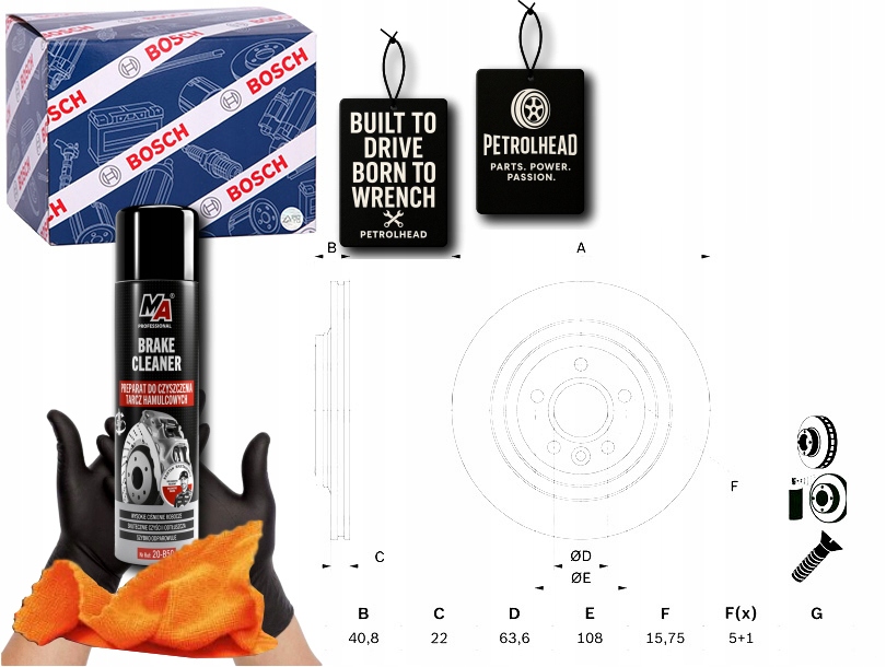 фото №1, Гальмівні диски гальмівні 2szt. задня volvo s60 ii s80 ii v60 i #petrolhead pro+ kit2