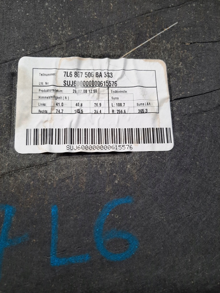 фото №15, Vw touareg стеля оббивка дах 7l6867500