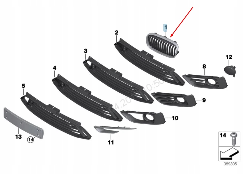 фото №7, Bmw 2 f45 передняя радиатора правая решетка роскошная 51137379610 7379610 oem