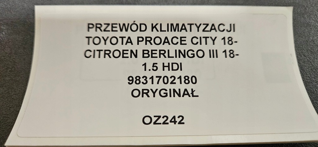 фото №8, Шланг кондиціонера toyota proace city berlingo iii 18- 1.5 hdi 9831702180