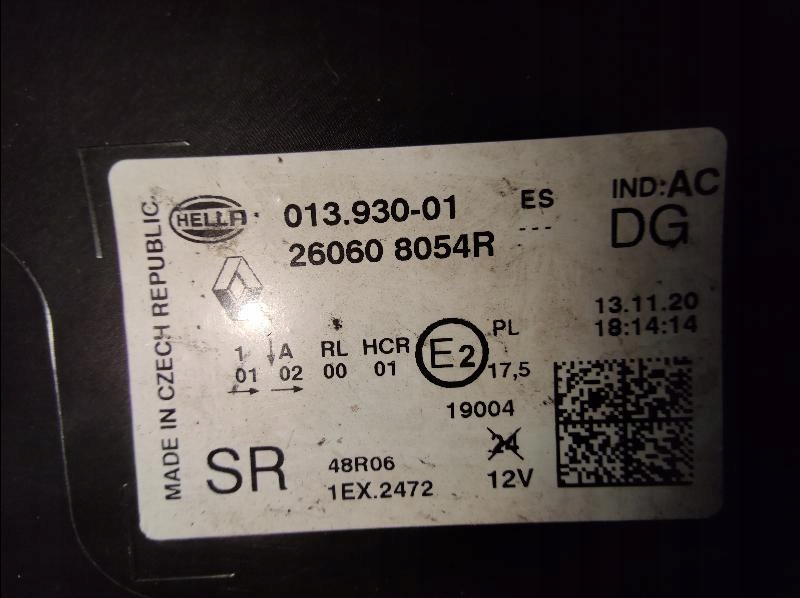 фото №14, Renault captur ii 18- full led 260608054r лампа передняя перед левая