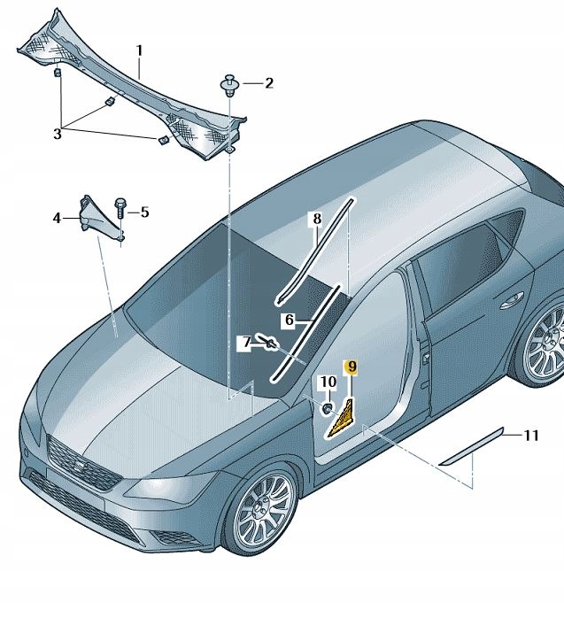 фото №1, Ліва молдинг заглушка трикутник дзеркало seat leon