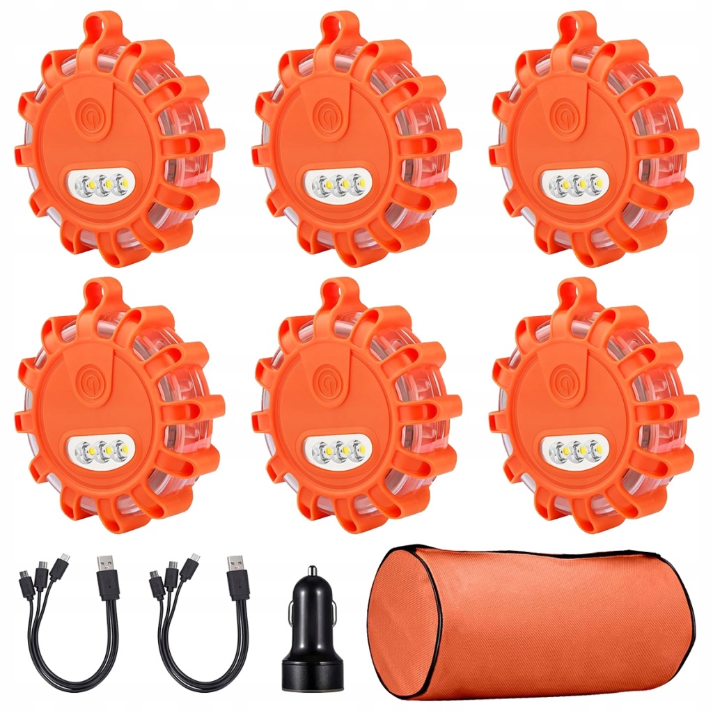 6xlampa предупредительная flara kogut stroboskop led магнит с hak na аккумулятор usb Доставка