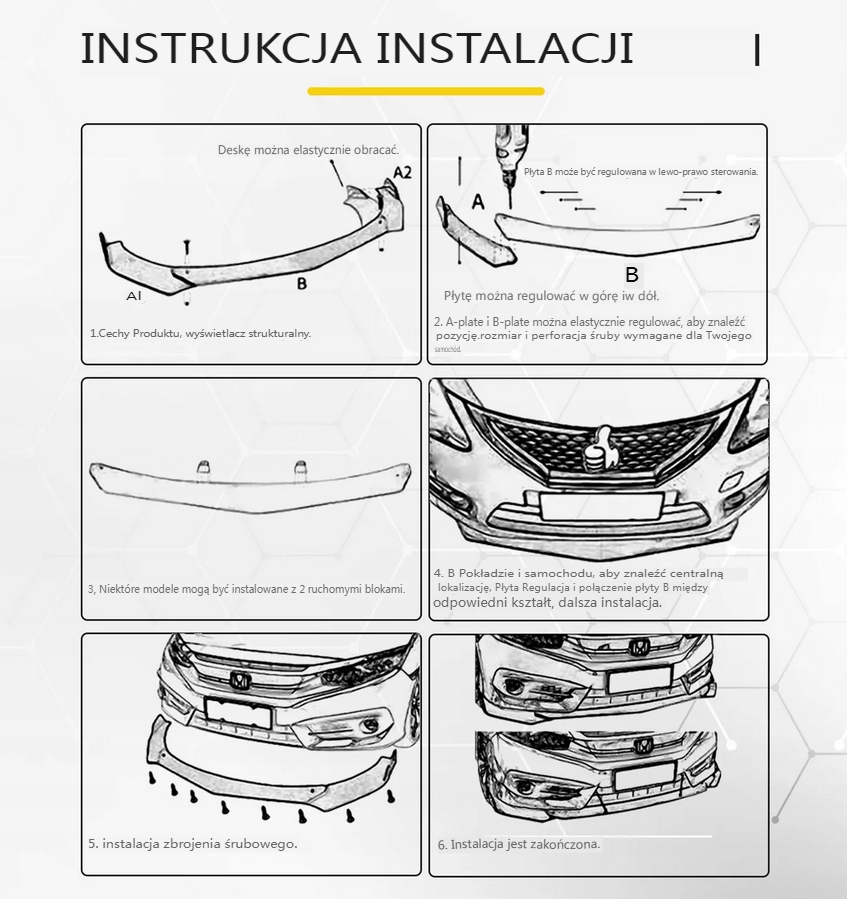 фото №10, Сплиттер бампер накладка бампера передний спойлер универсального 4szt