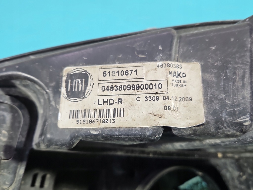 фото №12, Фара правий лампа перед fiat doblo ii europa 10-14