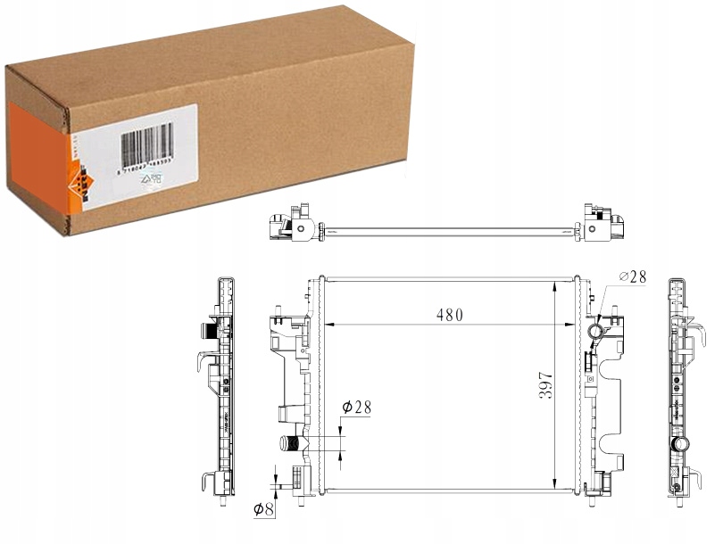 фото №1, Радіатор двигуна wody renault twingo iii smart forfour fortwo 0.9