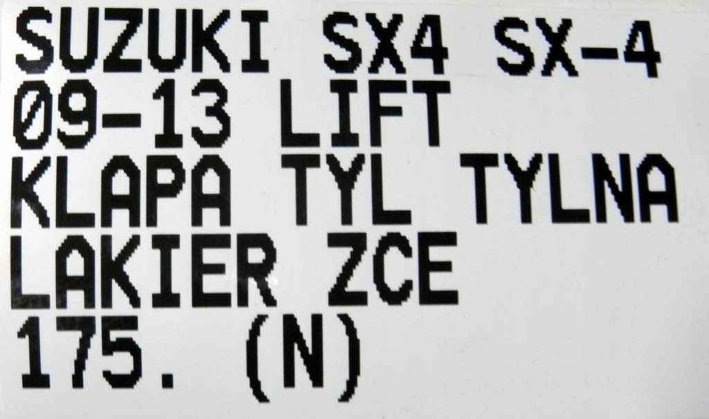фото №9, Крышка багажника задняя задняя багажника suzuki sx4 sx-4 lift 09-14 код лакокрасочного покрытия zce