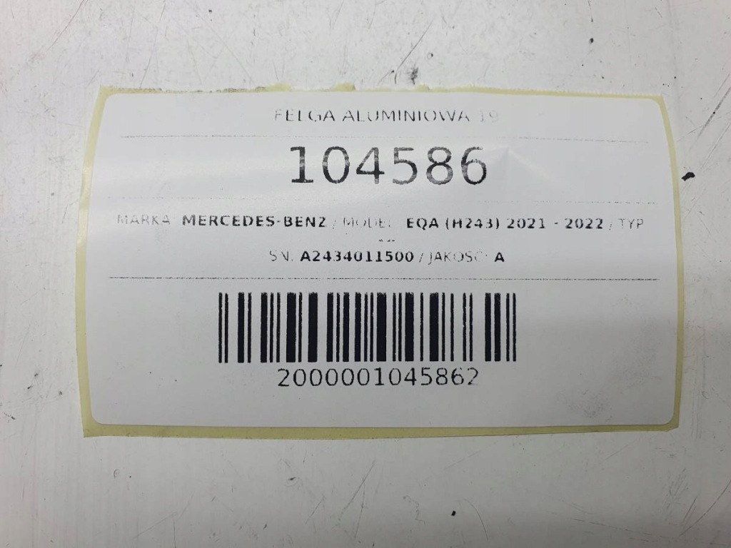 фото №9, Диск a2434011500 5x112 19 et53,5 mercedes eqa