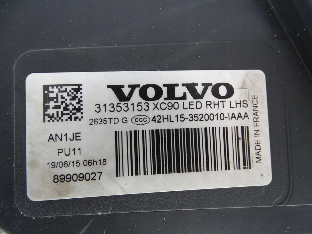 фото №7, Лампа перед передняя volvo xc90 ii 2