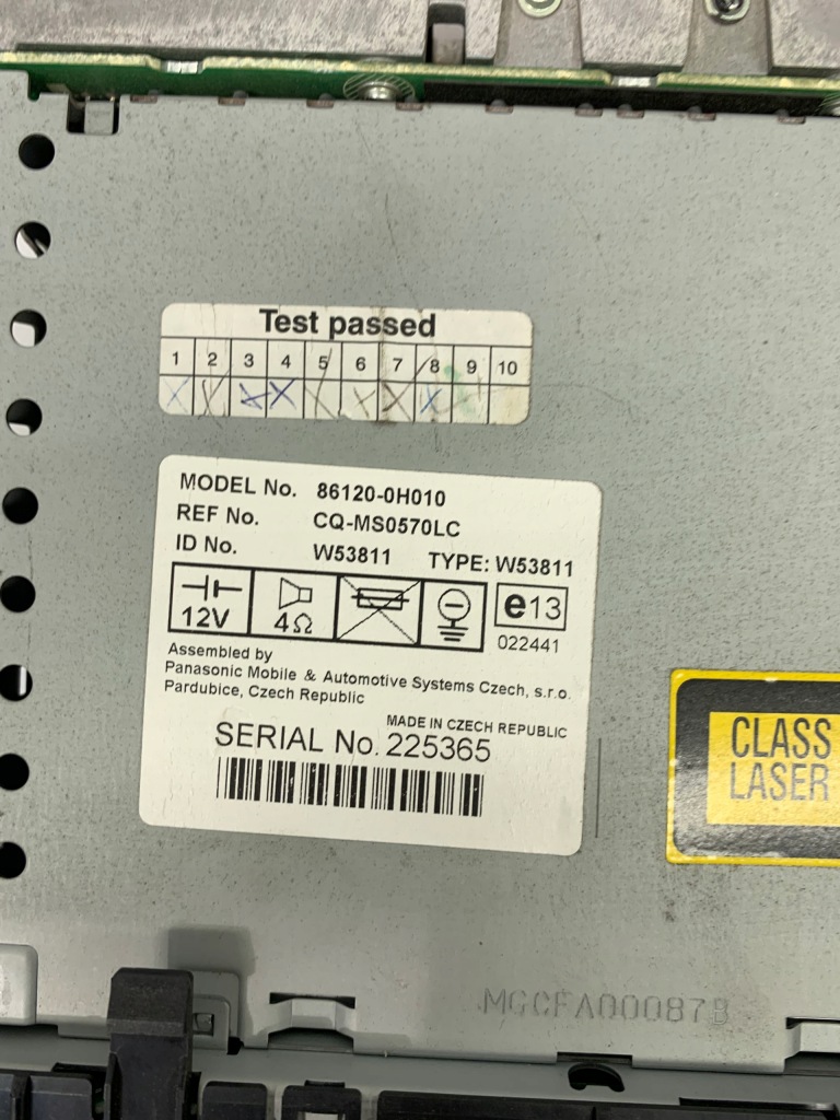 фото №2, Радіо радіопрогравач 86120-0h010 toyota