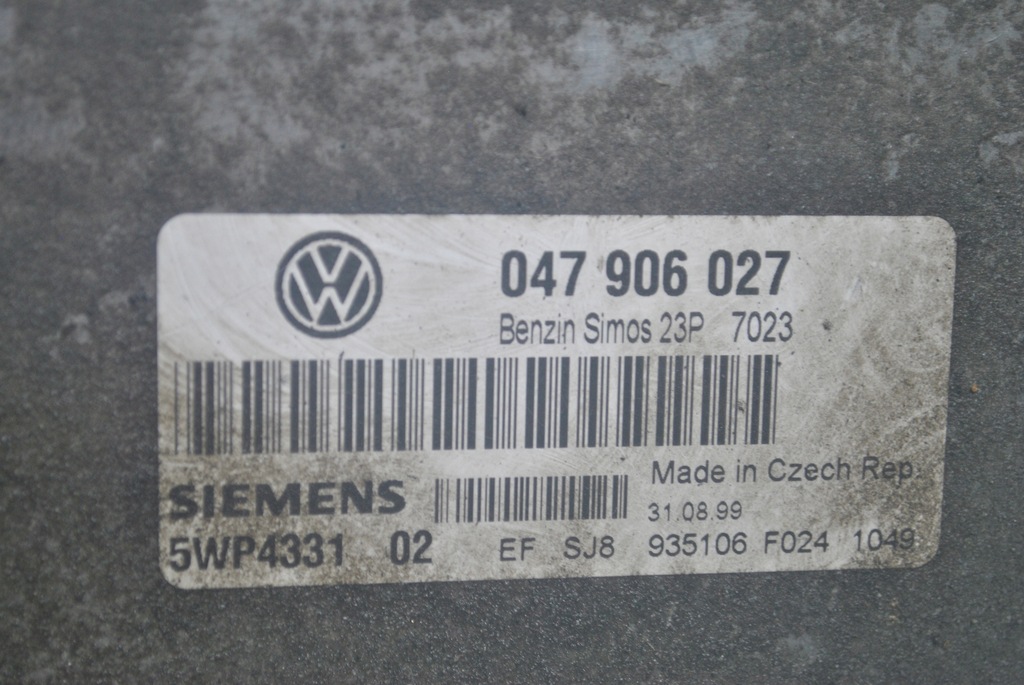 фото №7, Бортовой компьютер блок управления двигателя volkswagen lupo 047906027