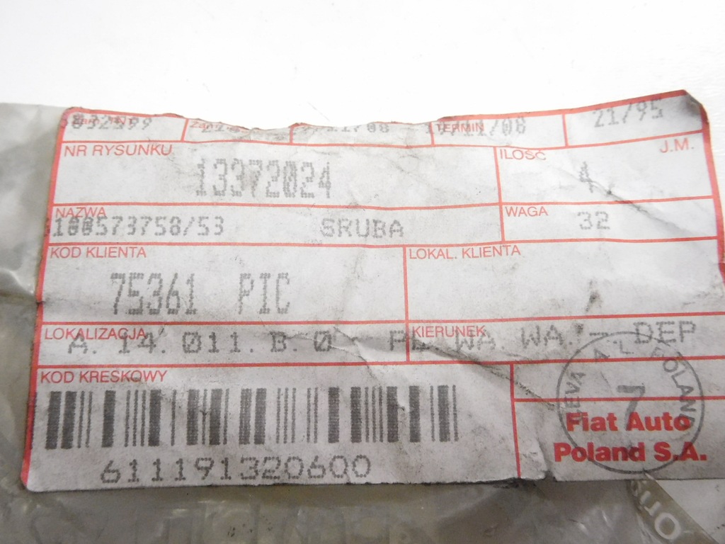 фото №11, Болт рычага перед fiat palio оригинальный номер 13372024