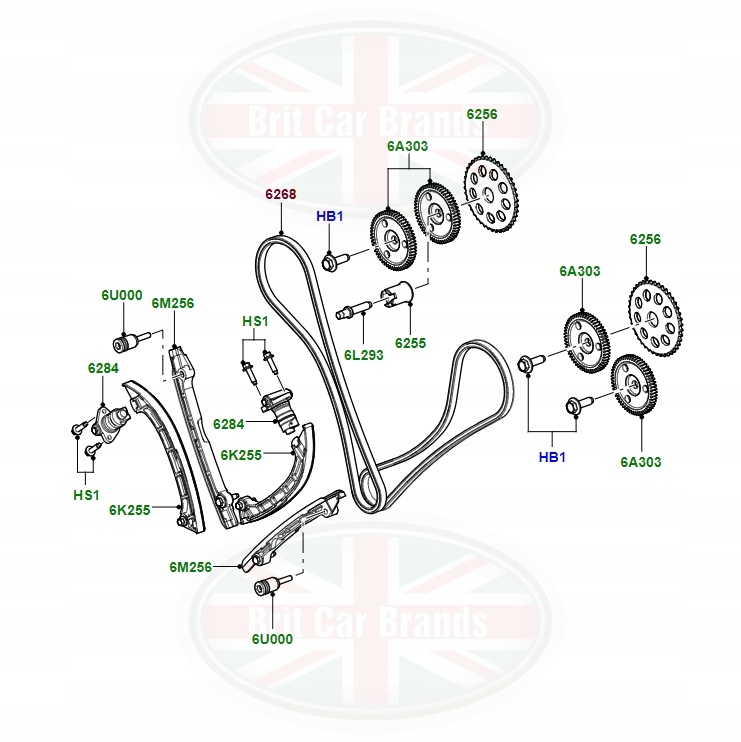 фото №2, Ланцюг розподільного валу 3.6l v8 land rover range rover l322 sport l320 1418833