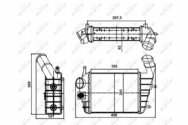 Nrf интеркулер alfa romeo 156 97 1.9 jtd 30123a Недорого