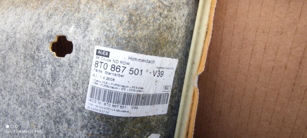 фото №16, Потолок audi a5 8t coupe 8t0867501 sternsilber